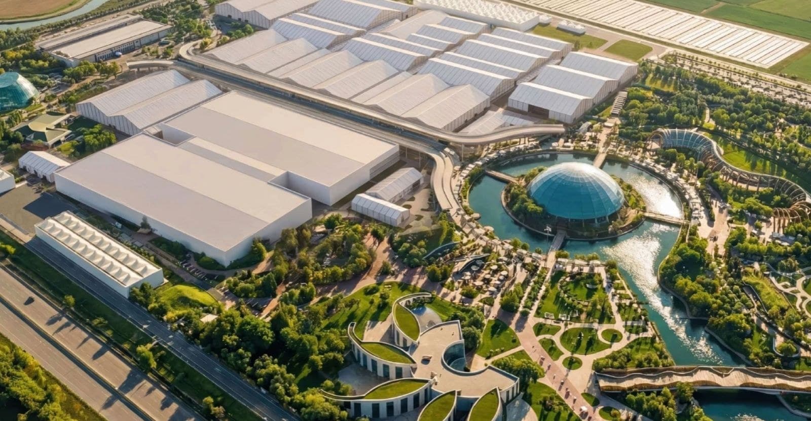 Vista aérea del recinto del pabellón de la COP31 en Antalya